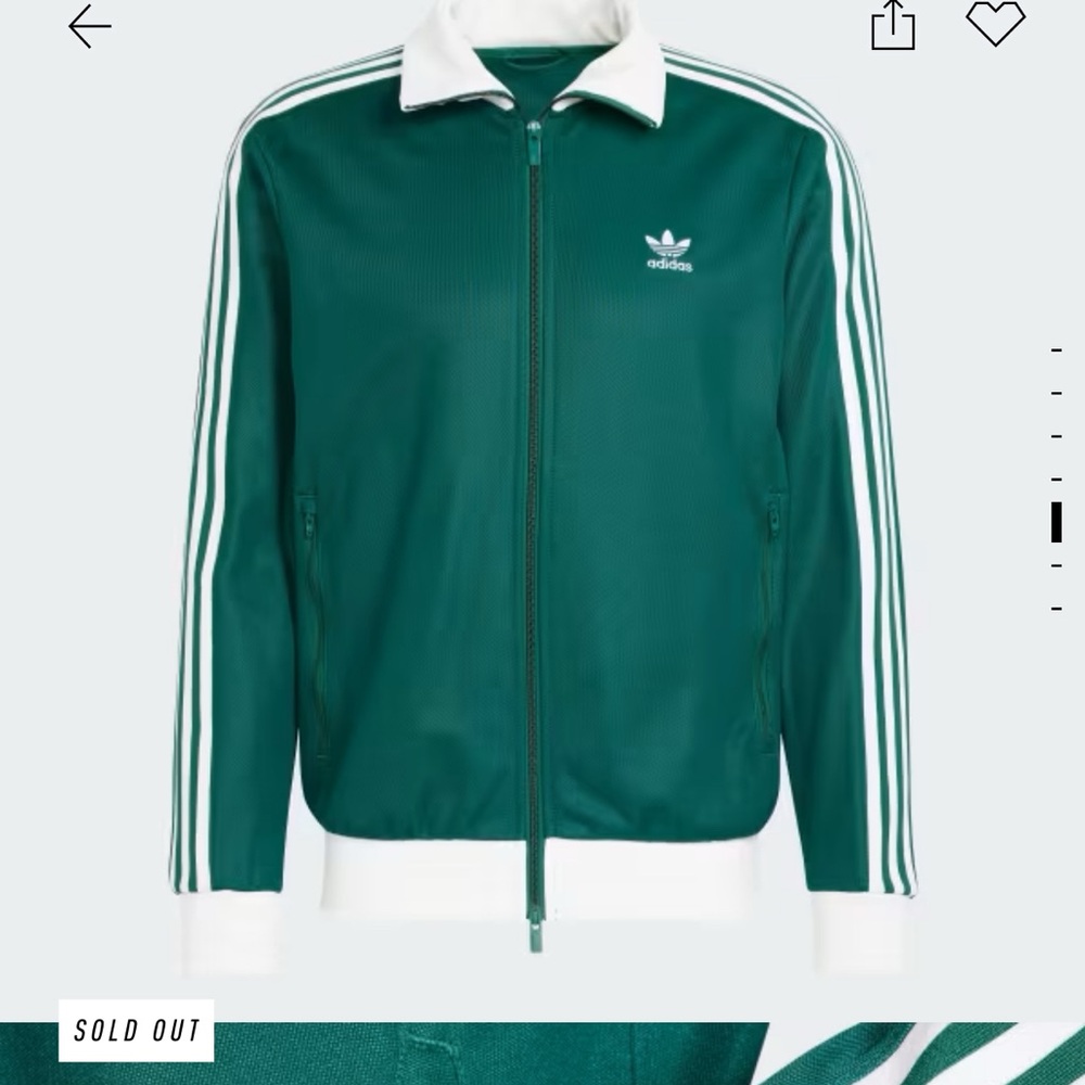 New w/tags Adidas Originals Beckenbauer trap top. Collegiate Green. Size XL.